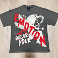 MIXED EMOTION Charcoal Gray Front & Back Graphic T-Shirt ¡ª hero