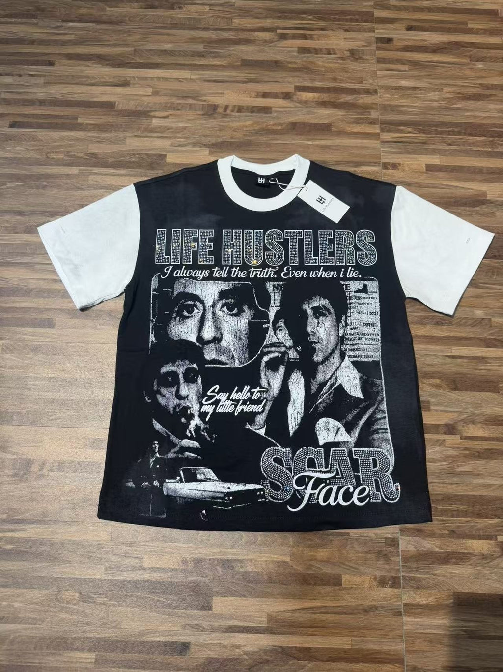 Life Hustlere Scarface-Inspired Raglan Graphic T-Shirt ¡ª front
