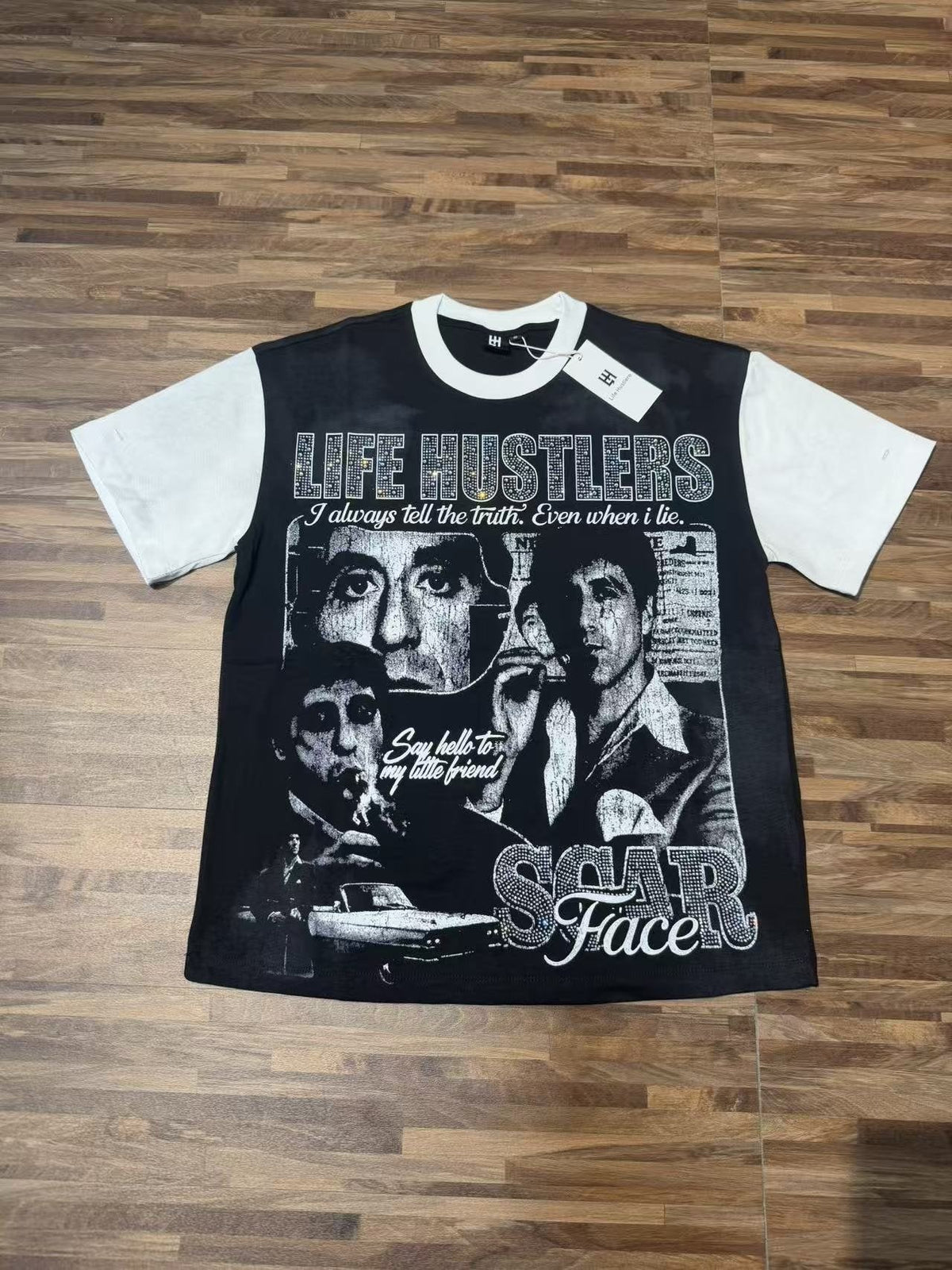 Life Hustlere Scarface-Inspired Raglan Graphic T-Shirt ¡ª front