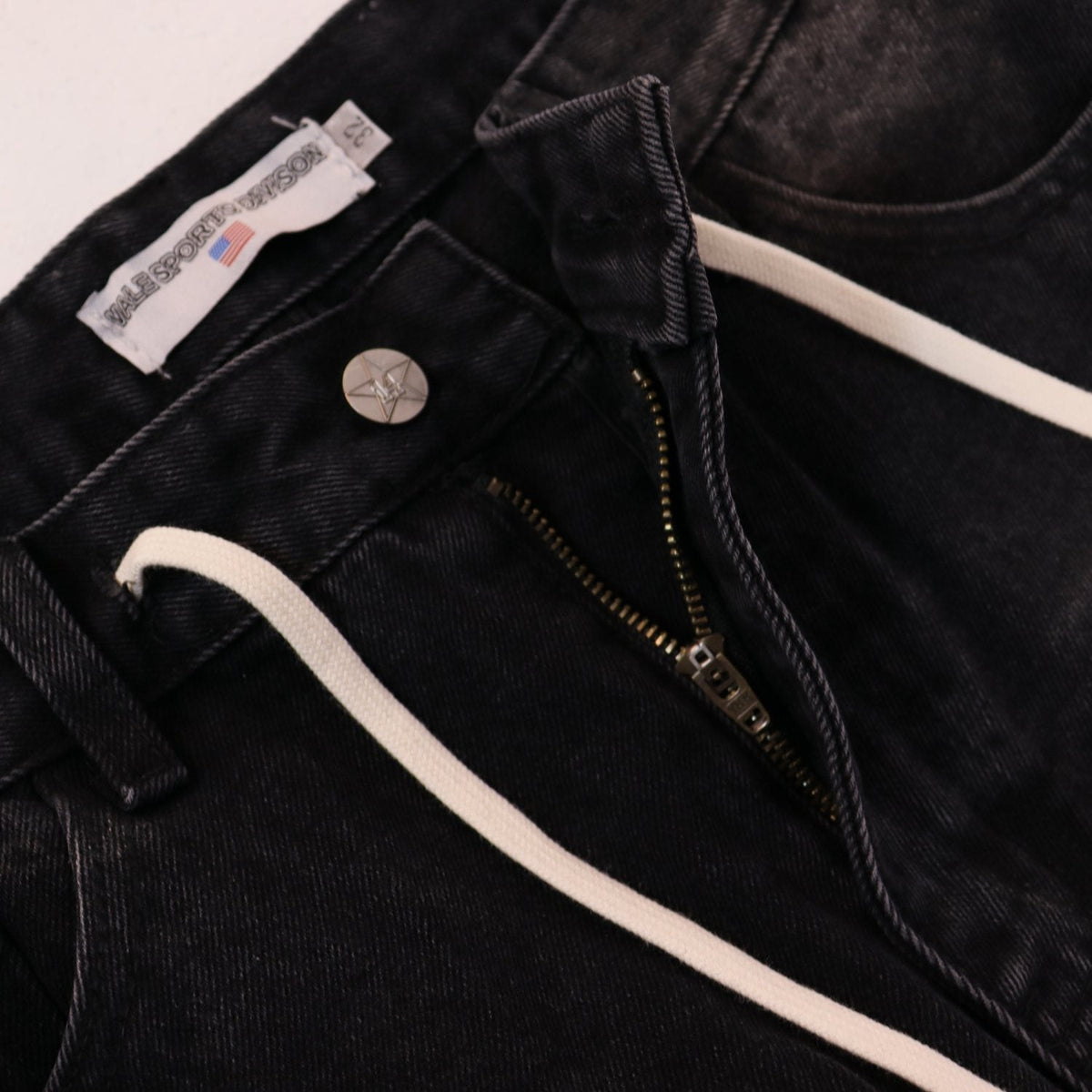 VALE SPORTS DIVISION Rhinestone Starburst Denim Shorts ¡ª neck_label