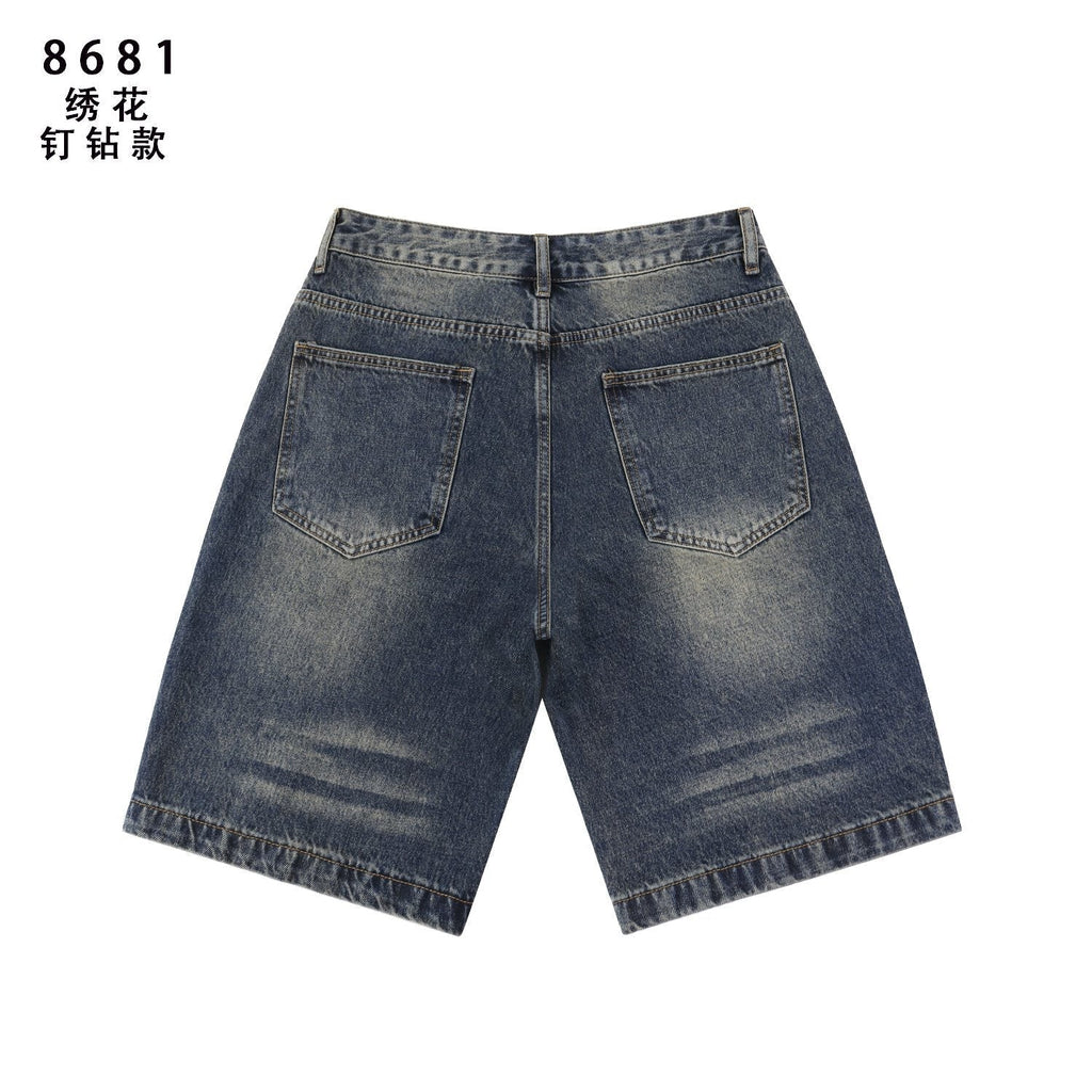 VALE Skittle Graphic Washed Denim Shorts ¡ª back
