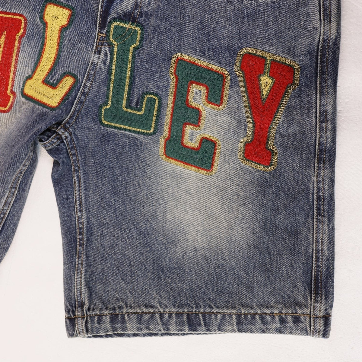 VALLEY Multicolor Embroidered Denim Shorts ¡ª detail