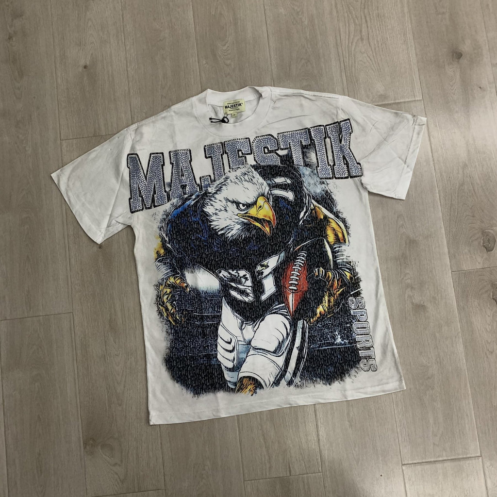 MAJESTIK Football Eagle Graphic T-Shirt ¡ª front