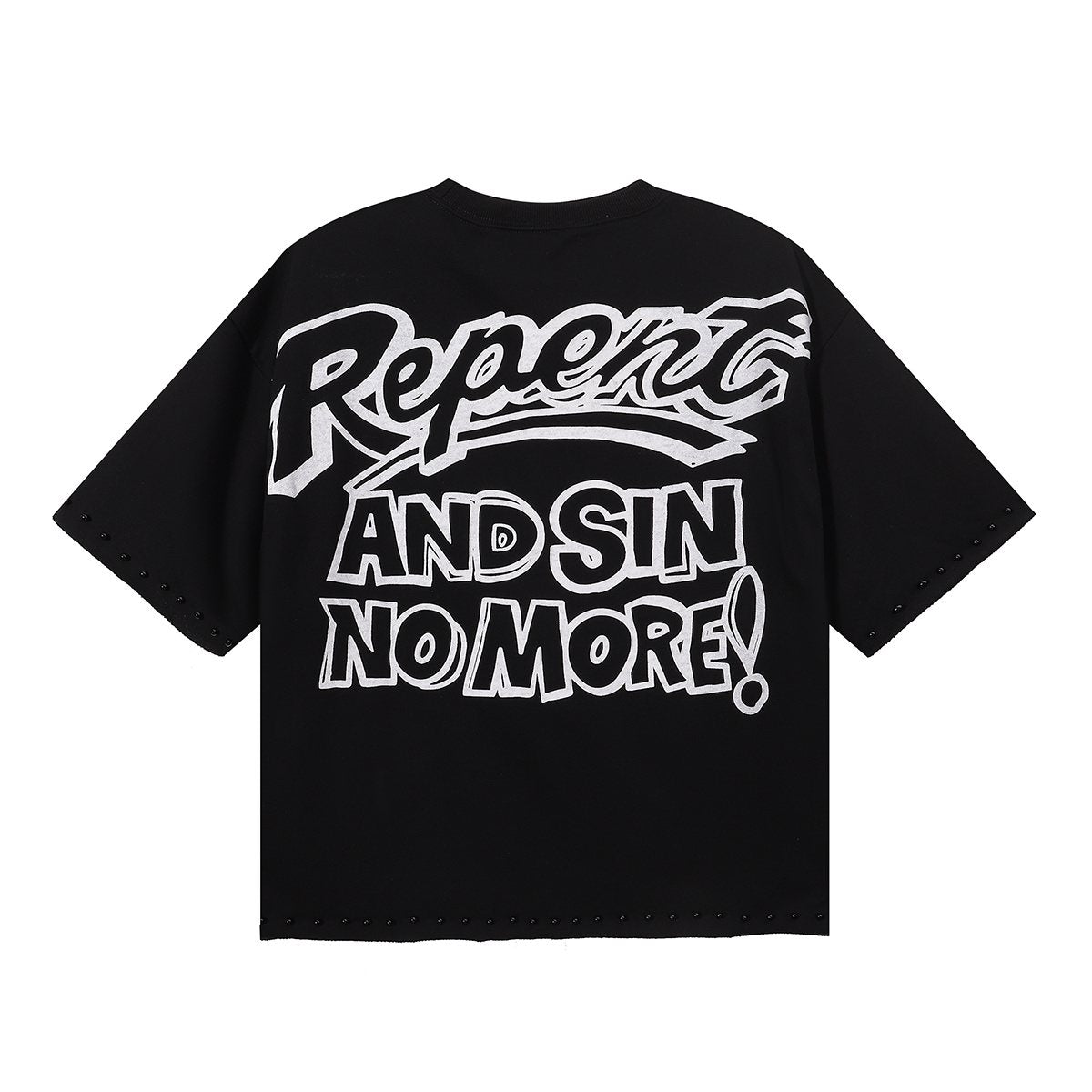 BKYS Revival Repent Skull Rhinestone Cropped T-Shirt ¡ª back