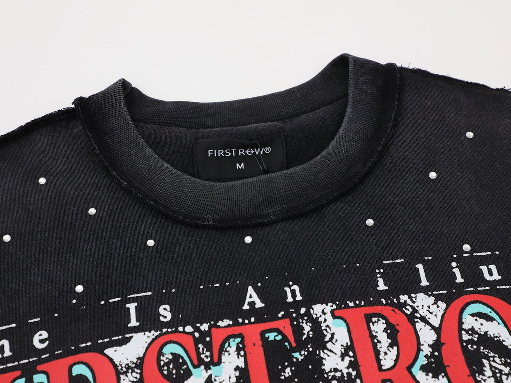 FIRST ROW Lost Utopia Illusion Cropped Graphic T-Shirt ¡ª neck_label