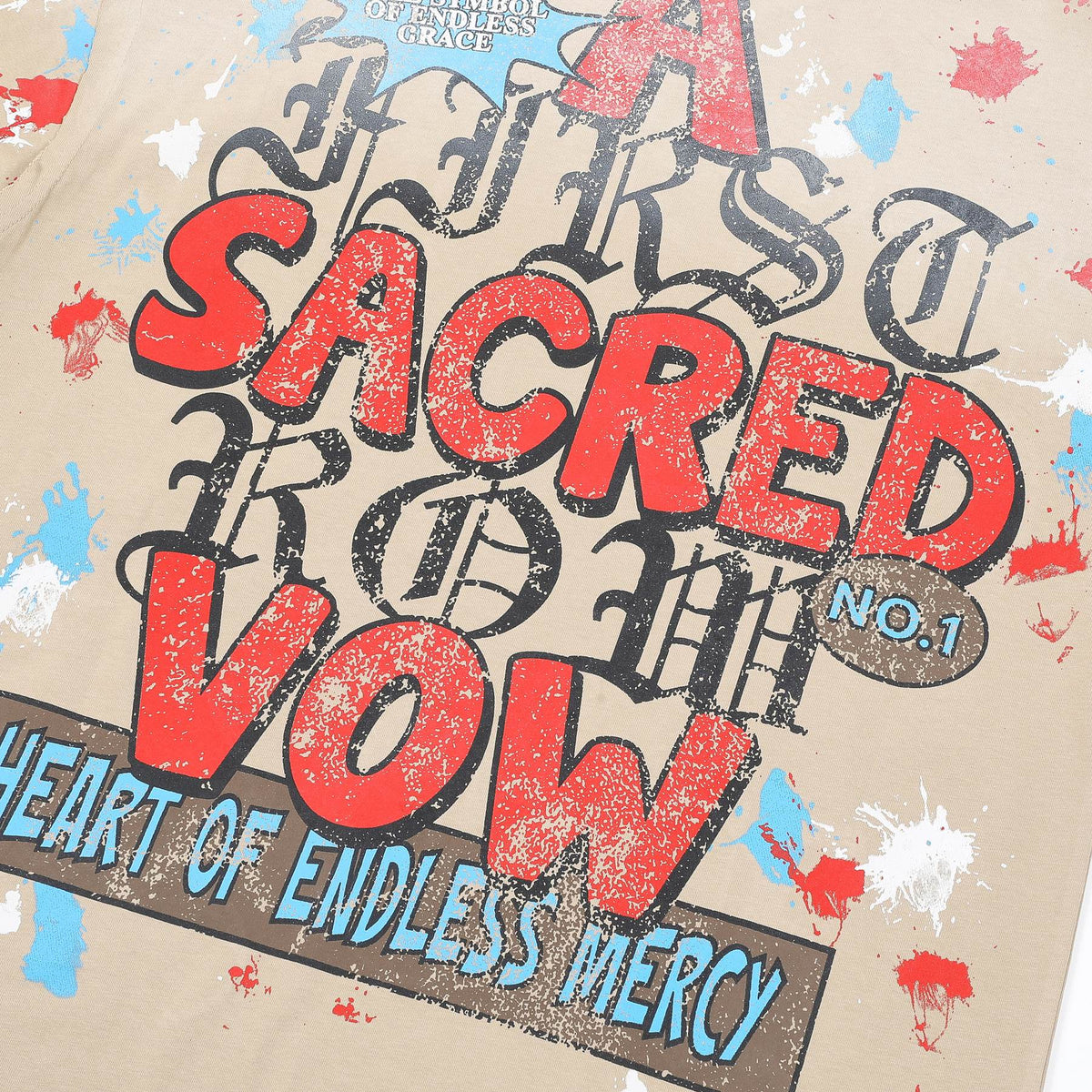 FIRST ROW A Sacred Vow Graphic T-Shirt - Beige ¡ª detail