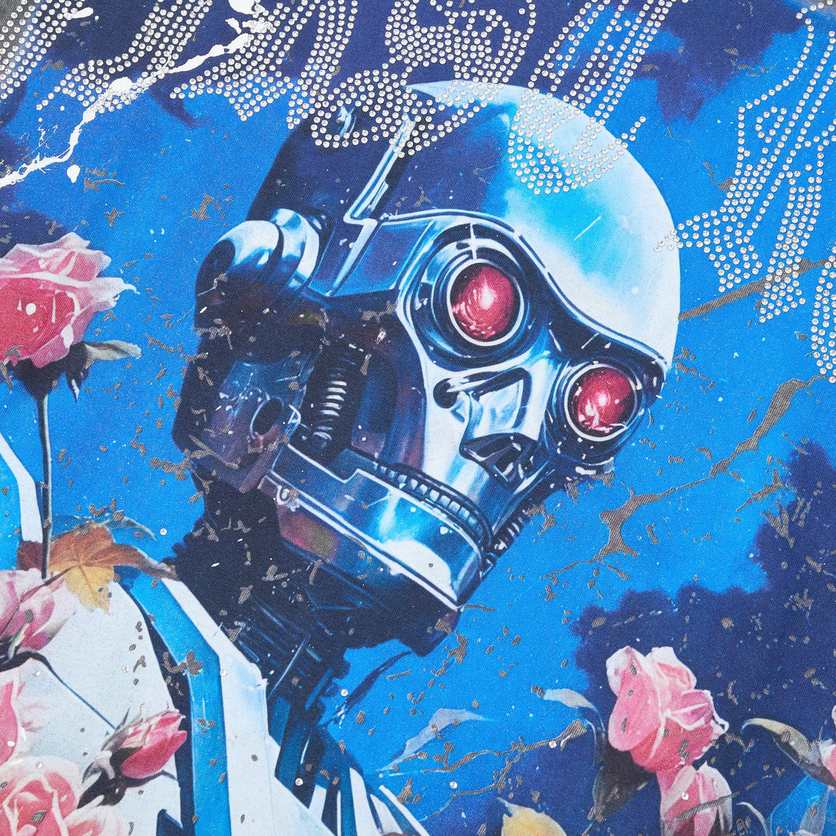 FIRST ROW Washed Grey Front & Back Graphic T-Shirt ¡ª detail