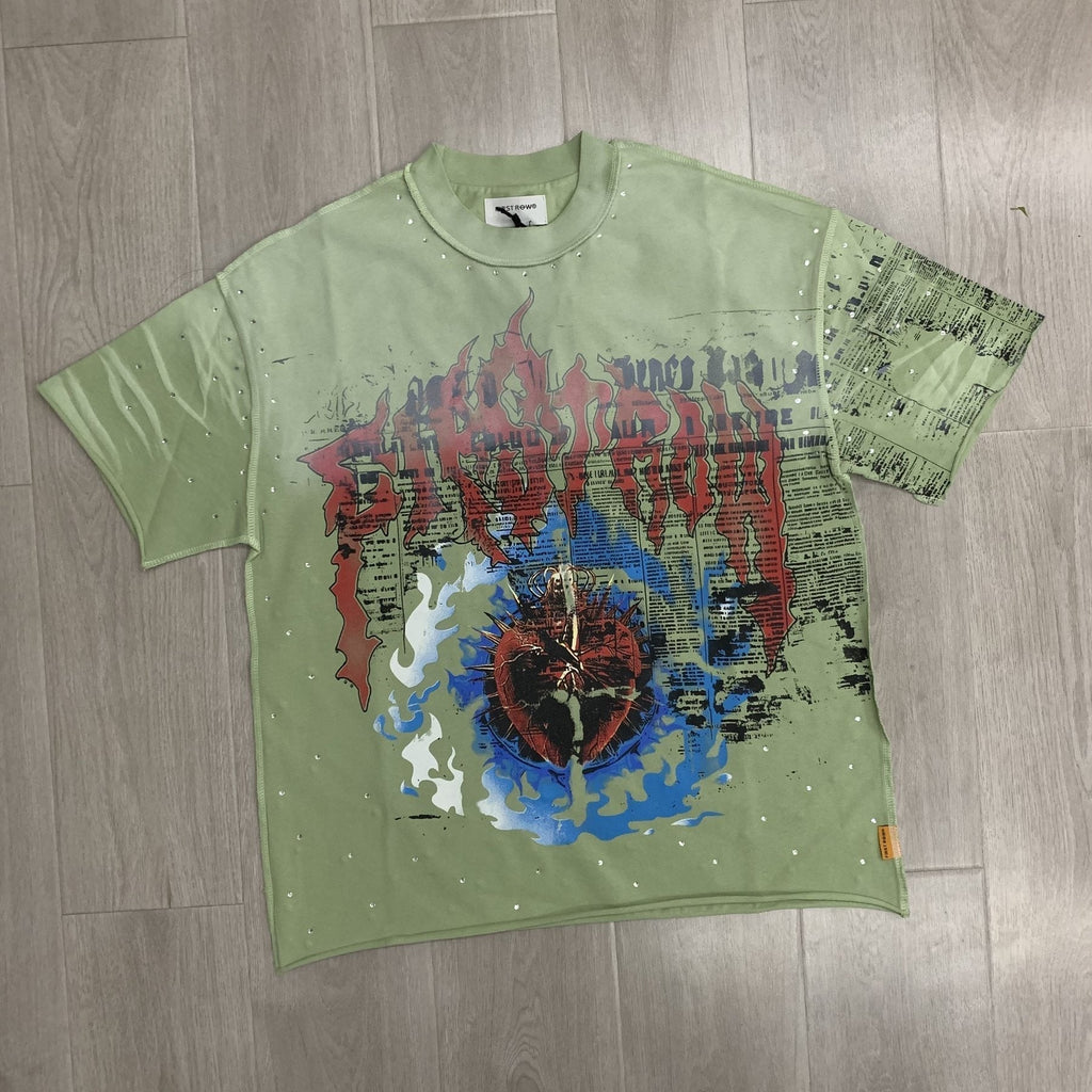 FIRST ROW Sacred Heart Cropped T-Shirt ¡ª front