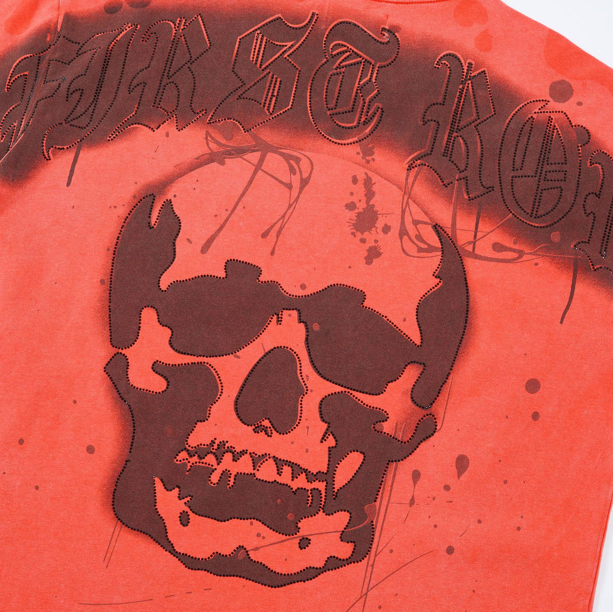 FIRST ROW Skull Rhinestone Graphic T-Shirt ¡ª detail