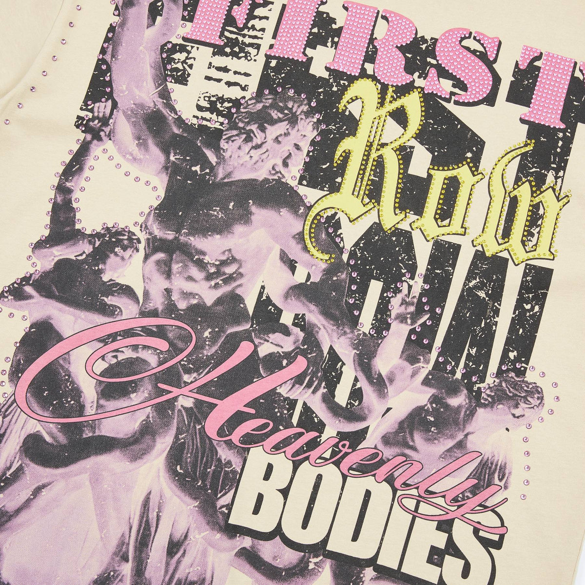 FIRST ROW Heavenly Bodies Rhinestone Crop T-Shirt ¡ª detail