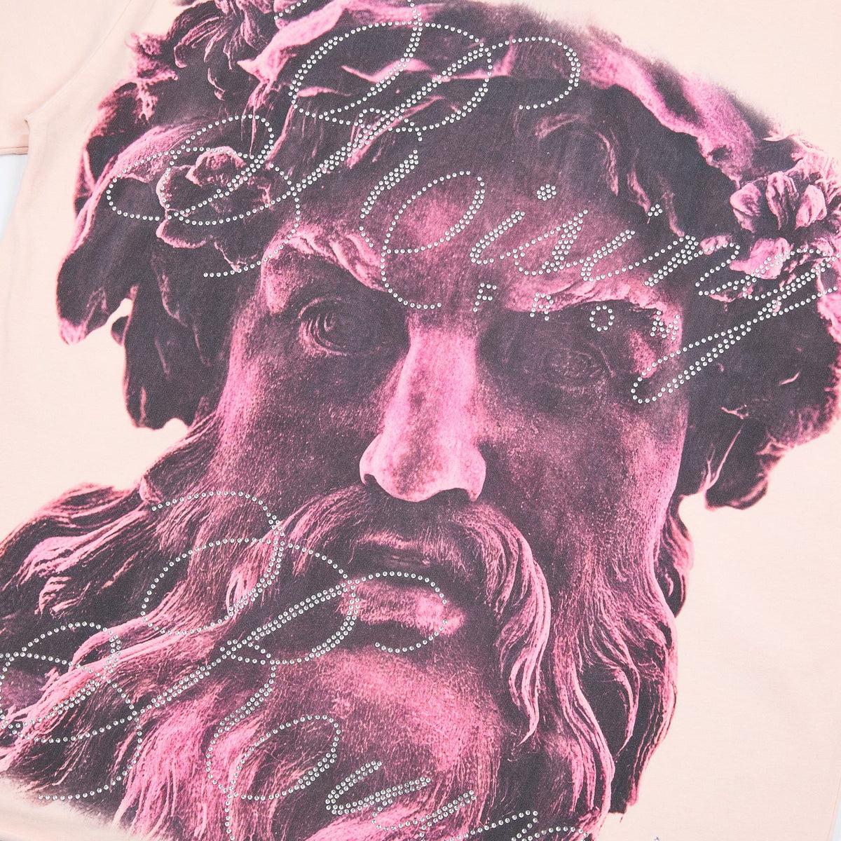 FIRST ROW Rhinestone Graphic Short-Sleeve T-Shirt ¡ª detail