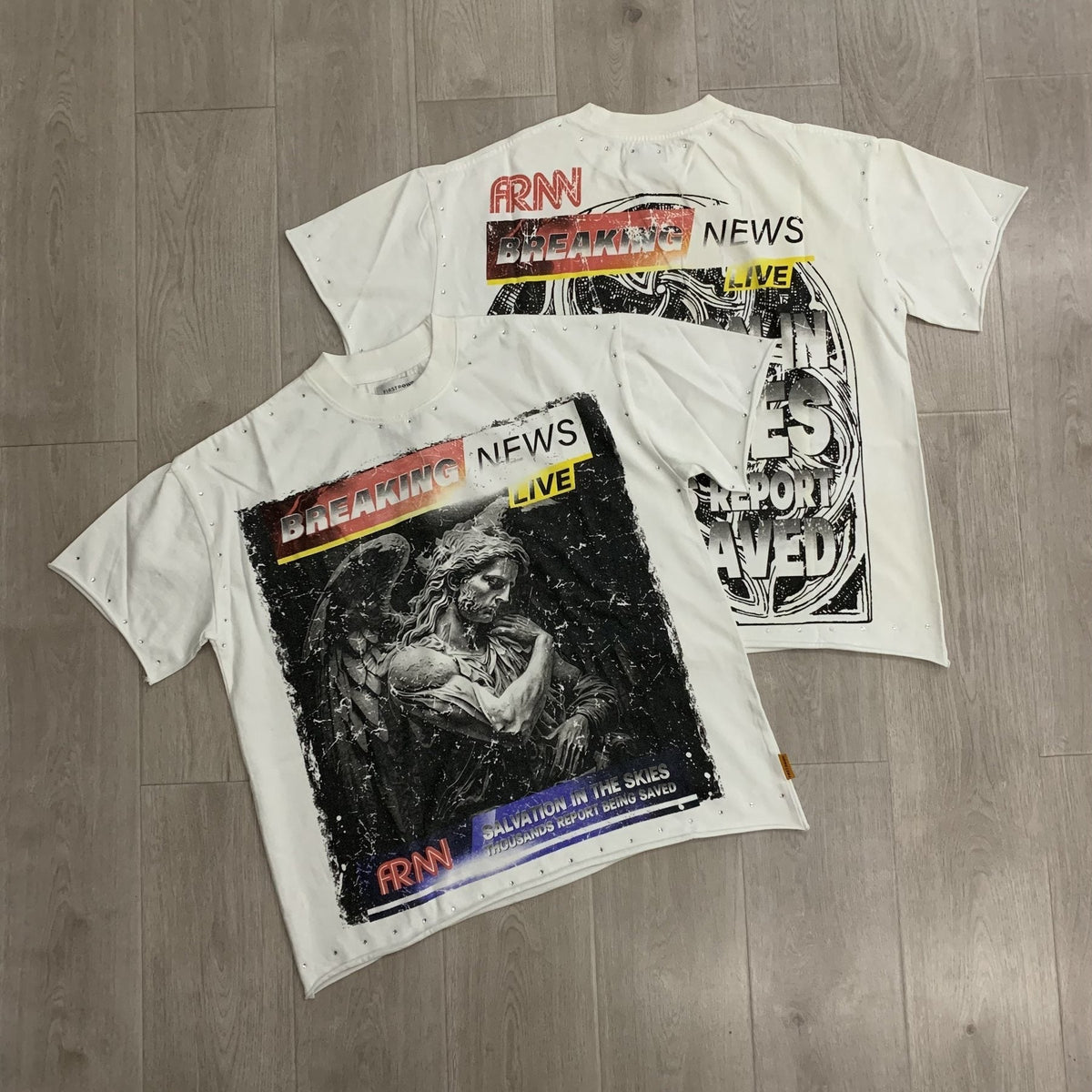 FIRST ROW Breaking News Salvation in the Skies Graphic T-Shirt ¡ª context