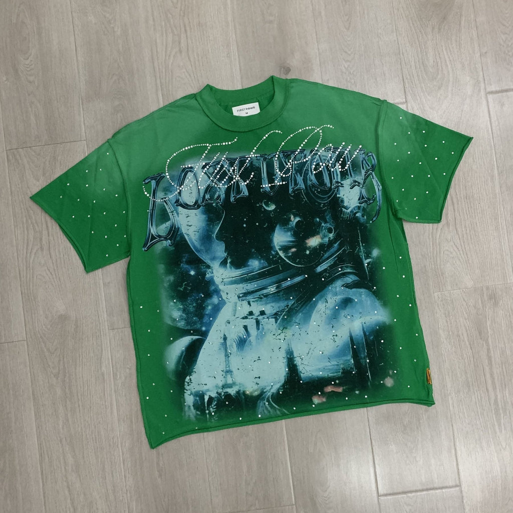 FIRST ROW Lost Utopia Universe Astronaut Cropped T-Shirt ¡ª front