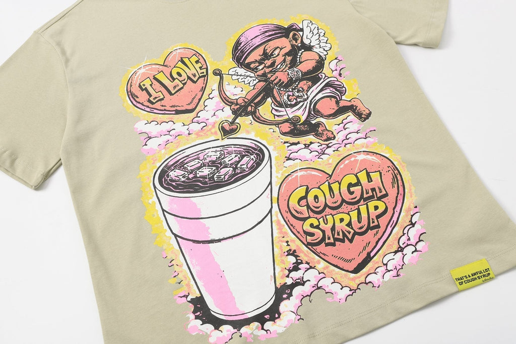 That's A Awful Lot Of Cough Syrup Cupid Graphic T-Shirt ¡ª detail