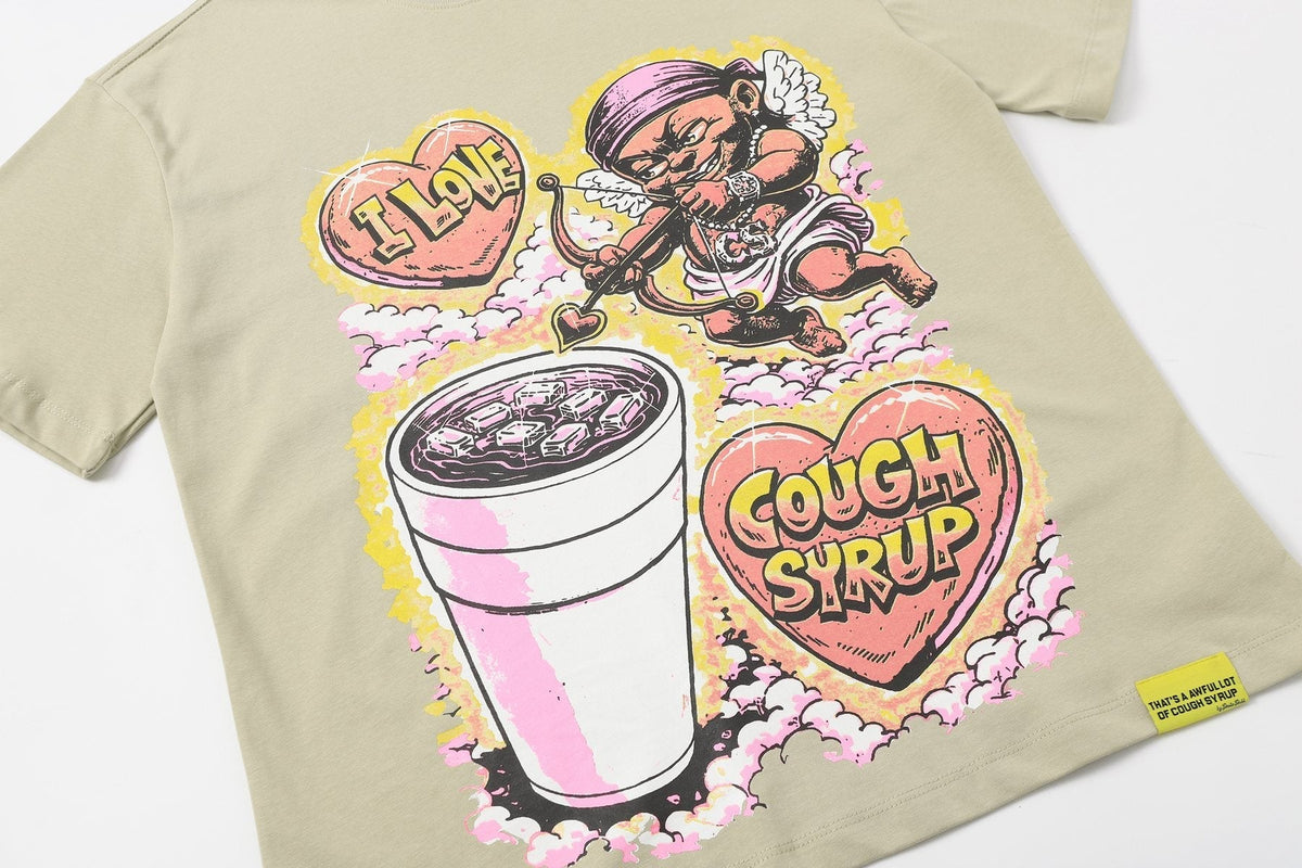 That's A Awful Lot Of Cough Syrup Cupid Graphic T-Shirt ¡ª detail