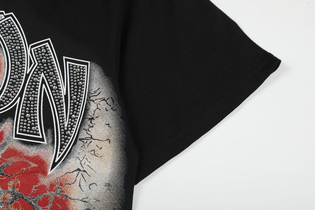 MIXED EMOTION Front-and-Back Graphic Short-Sleeve T-Shirt ¡ª detail
