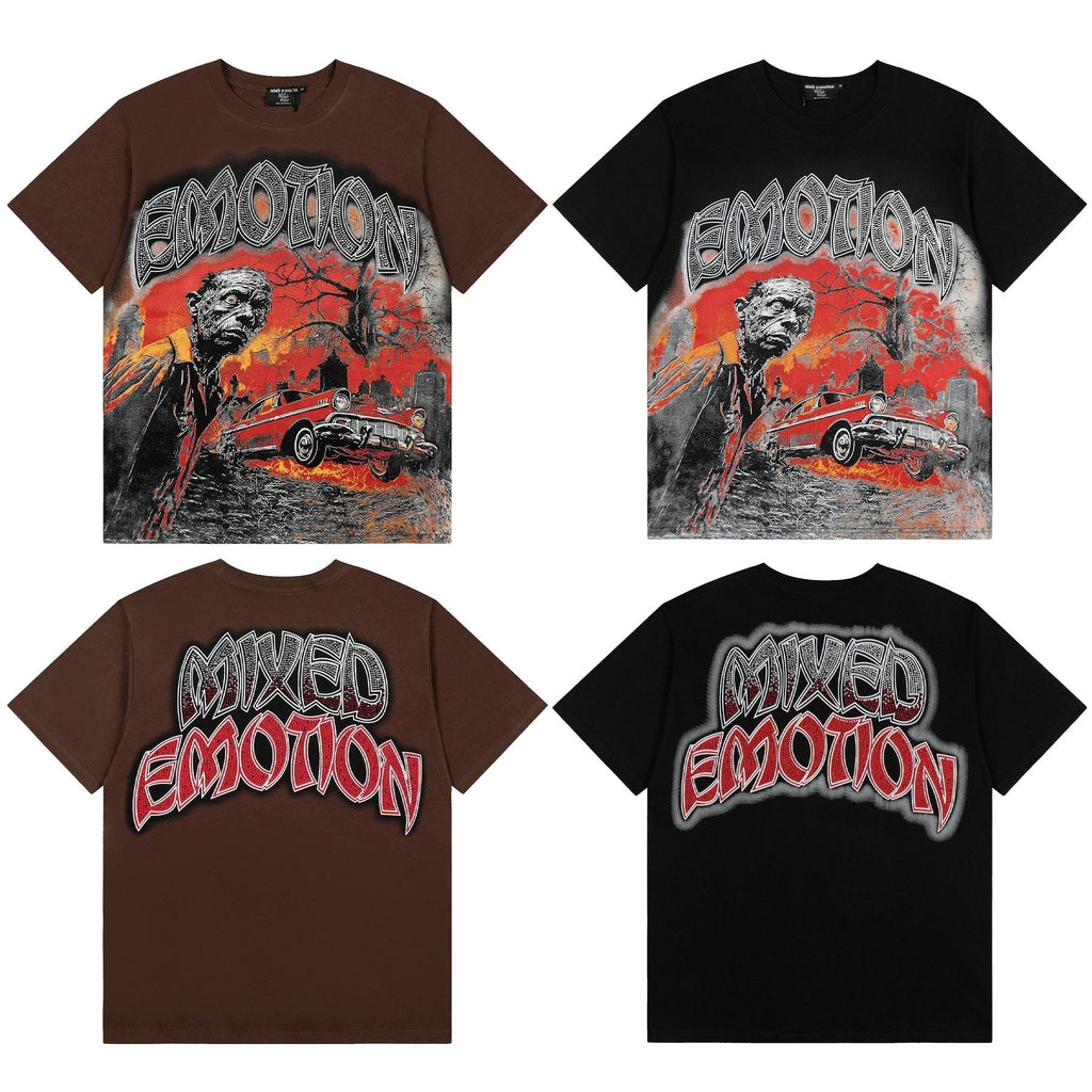 MIXED EMOTION Front-and-Back Graphic Short-Sleeve T-Shirt ¡ª comparison