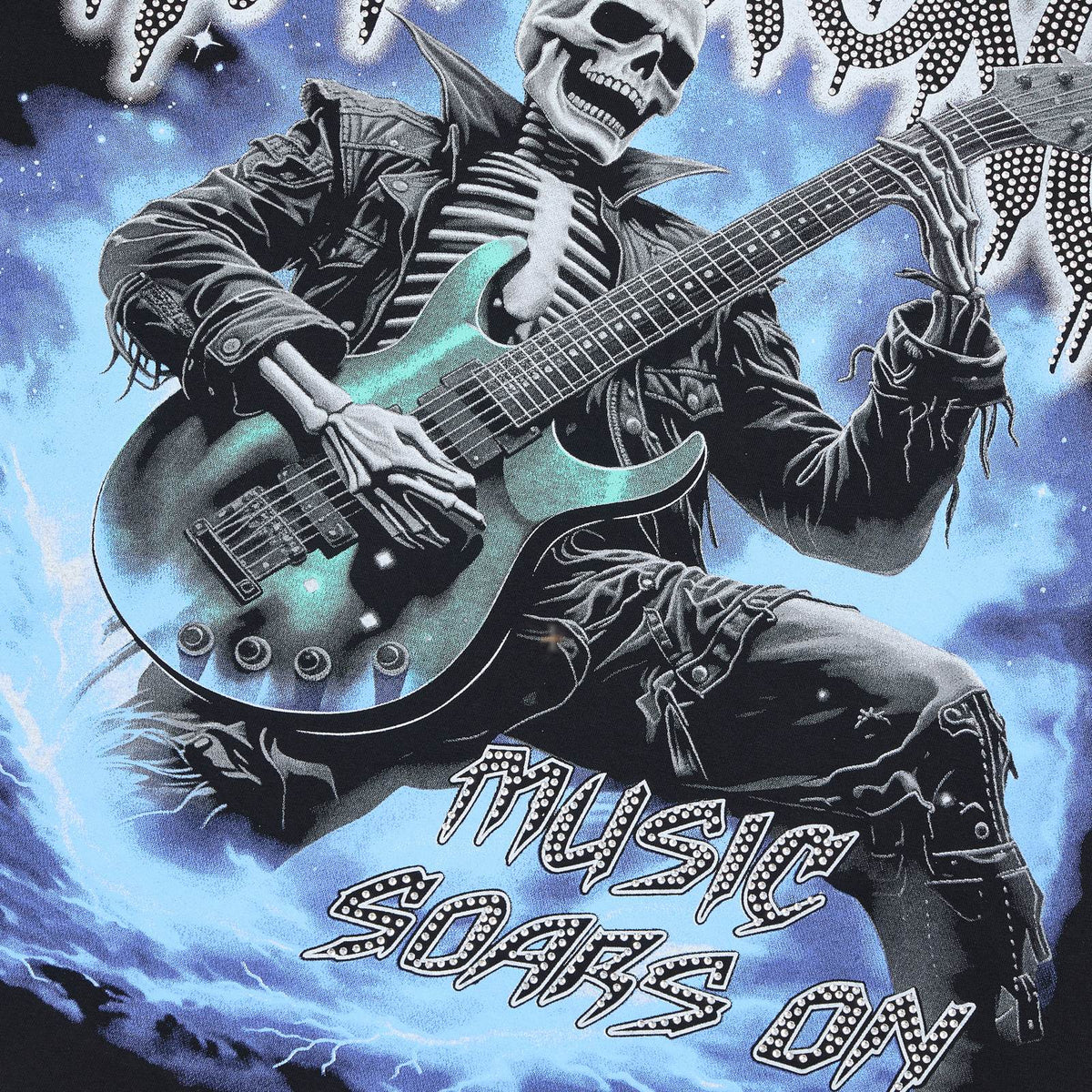 HARMONY Skeleton Guitar Graphic T-Shirt ¡ª detail