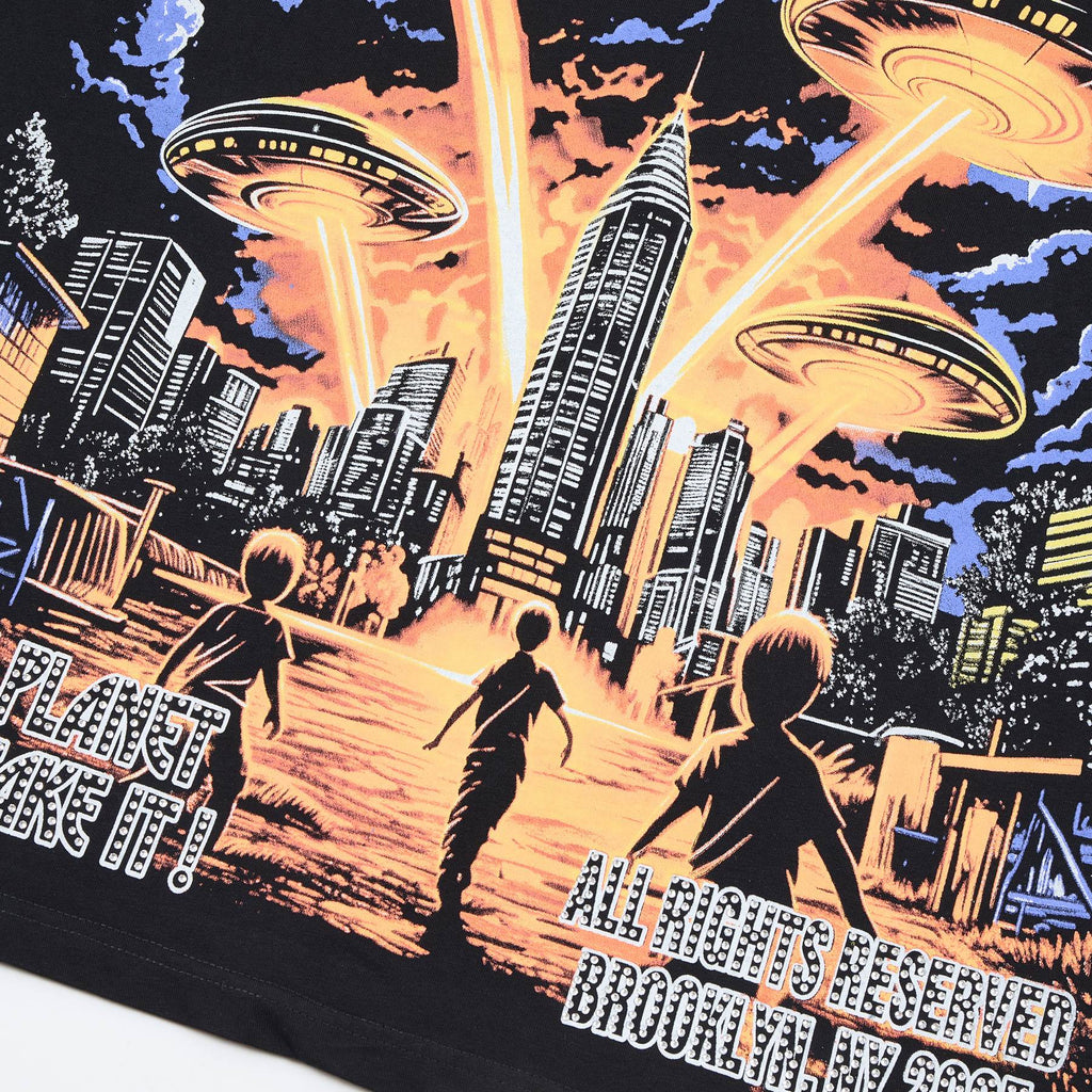 HARMONY UFO City Rhinestone Graphic T-Shirt ¡ª detail