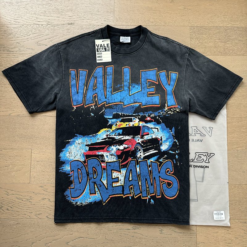 VALE USA Washed Black Car Graphic T-Shirt ¡ª context