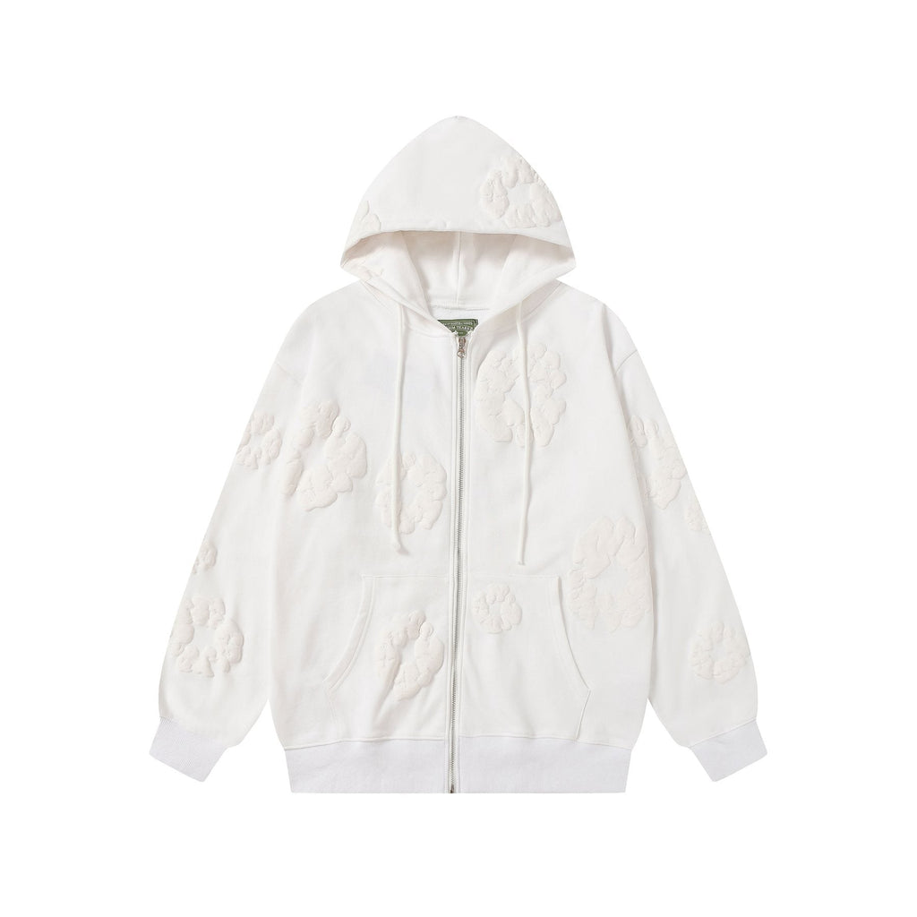 DENIM TEARS Floral Zip Hoodie ¡ª front