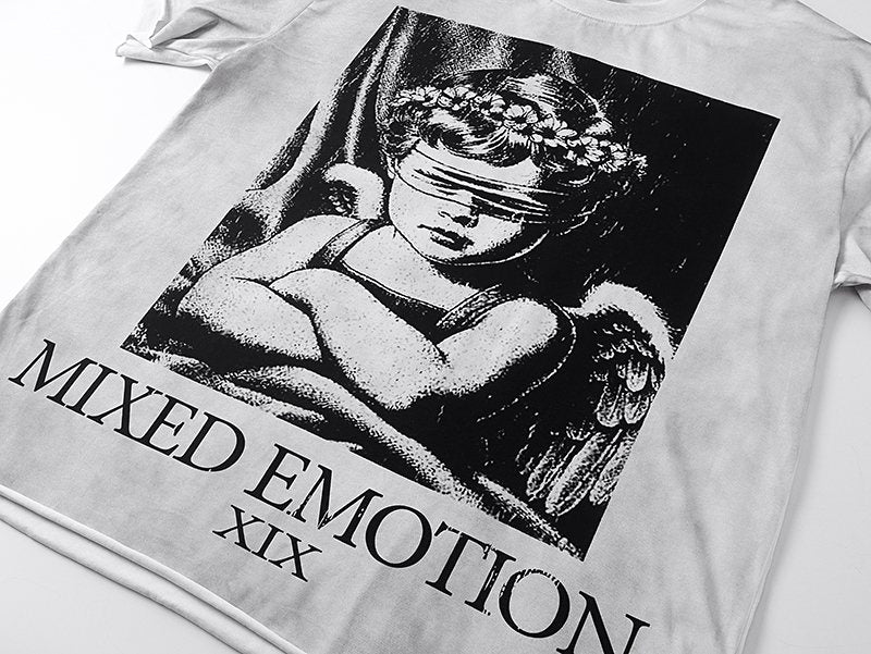 MIXED EMOTION Angel Back-Print Short-Sleeve T-Shirt ¡ª detail