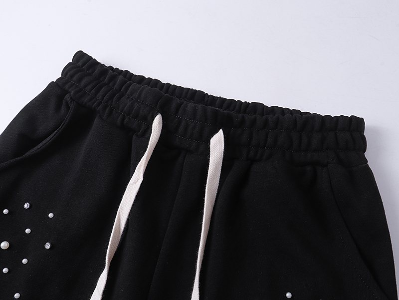 Mixed Emotion Rhinestone Logo Sweatpants ¡ª detail