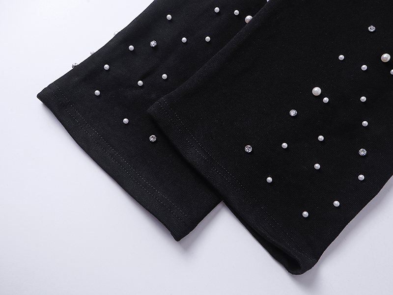 Mixed Emotion Rhinestone Logo Sweatpants ¡ª detail