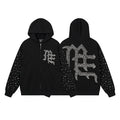 MIXED EMOTION Rhinestone Graphic Zip Hoodie ¡ª hero