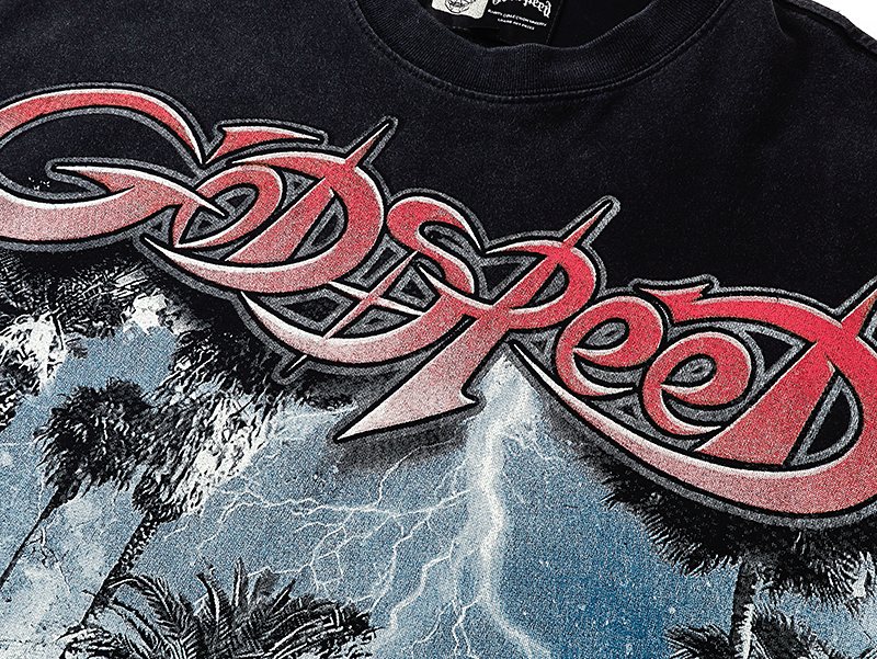 Godspeed Super Run Sunday Car Graphic Short-Sleeve T-Shirt ¡ª detail