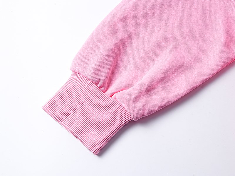 MIXED EMOTION Pink Rhinestone Zip Hoodie ¡ª detail