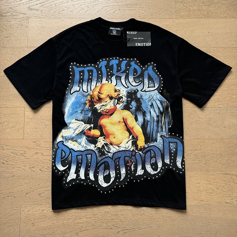MIXED EMOTION Angel Rhinestone-Style Graphic T-Shirt ¡ª front
