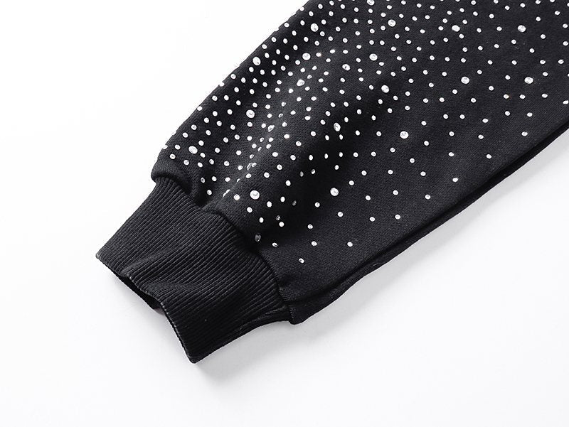 MIXED EMOTION Rhinestone Sleeve Graphic Hoodie ¡ª detail