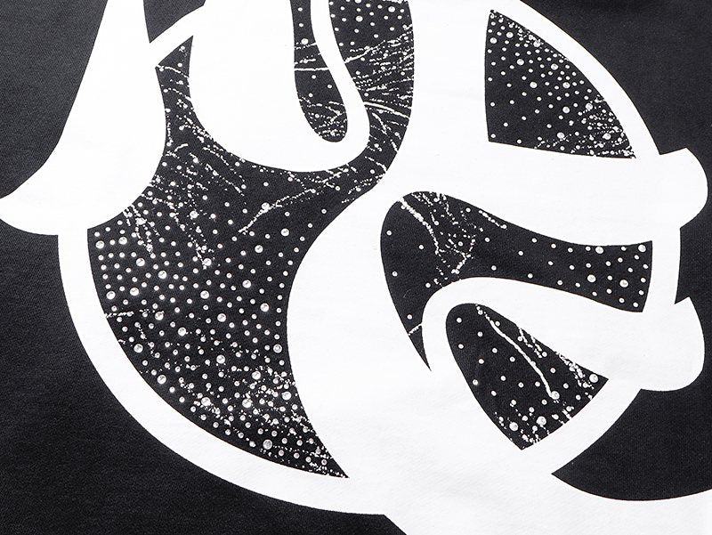 MIXED EMOTION Rhinestone Sleeve Graphic Hoodie ¡ª detail