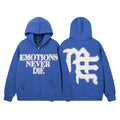 MIXED EMOTION Blue Rhinestone Zip Hoodie ¡ª hero