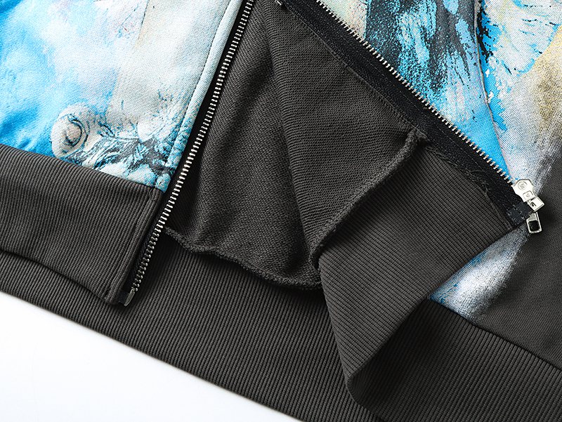 MIXED EMOTION Diamond Graphic Zip-Up Hoodie ¡ª detail