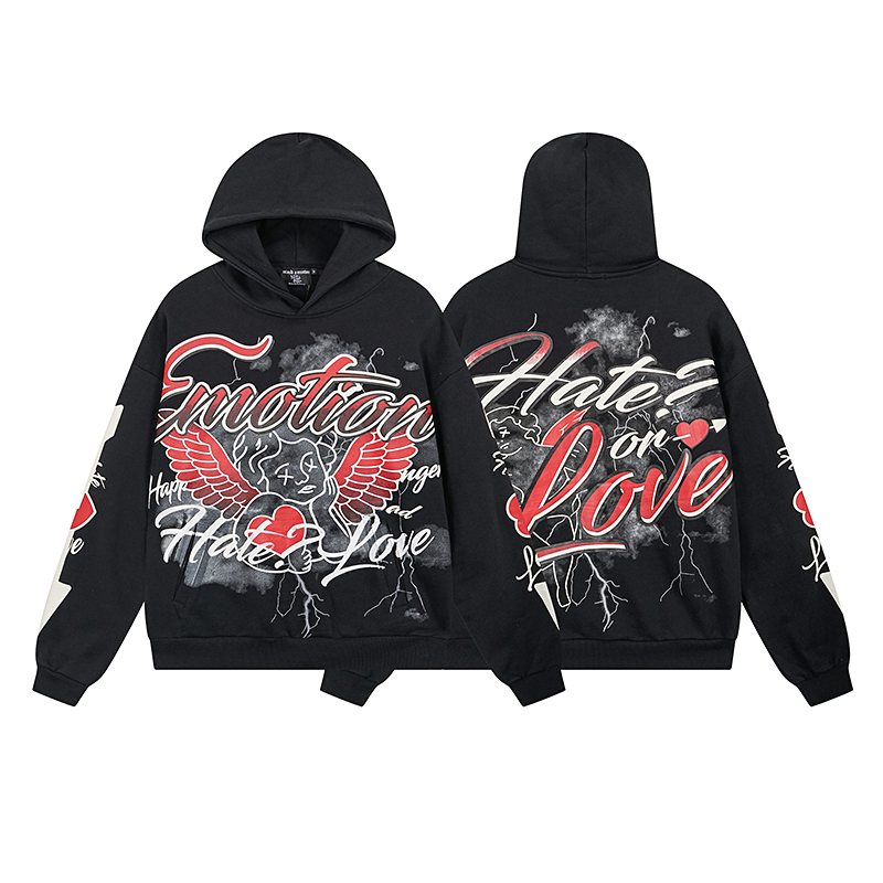 MIXED EMOTION Street Graffiti Graphic Hoodie ¡ª front