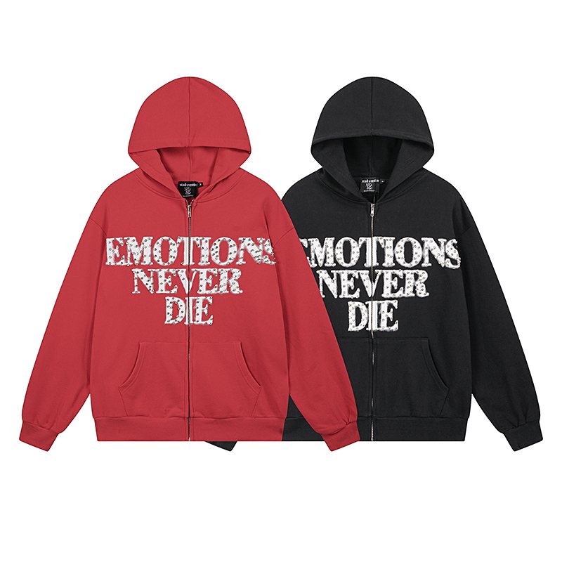 MIXED EMOTION Back Graphic Zip Hoodie ¡ª comparison