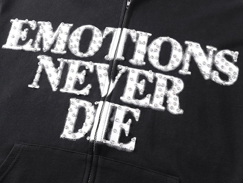 MIXED EMOTION Back Graphic Zip Hoodie ¡ª detail