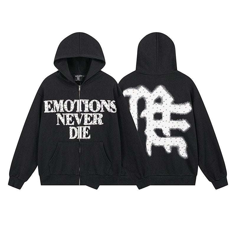 MIXED EMOTION Back Graphic Zip Hoodie ¡ª hero