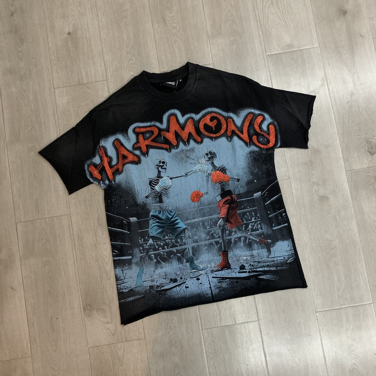 HARMONY Boxing Skeleton Graphic T-Shirt ¡ª front