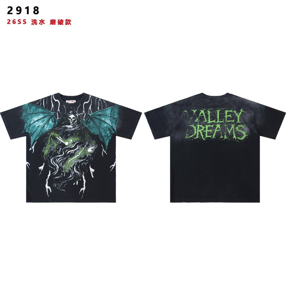 Valley Dreams Gothic Bat Skull Graphic T-Shirt ¡ª hero