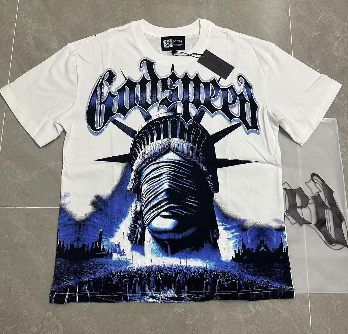 Godspeed Worship Ritual Statue Graphic T-Shirt ¡ª front