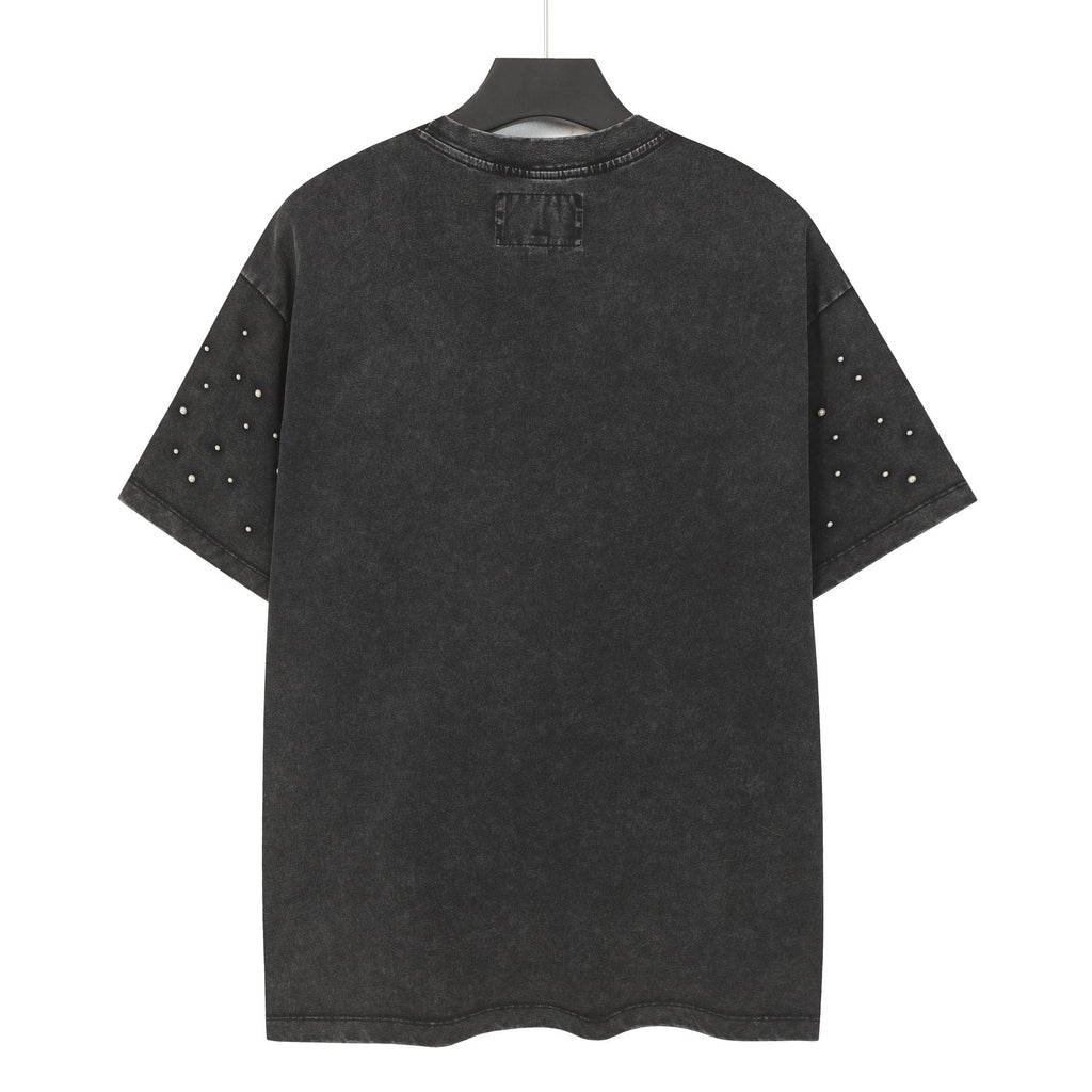 Godspeed Hooded Skull Graphic Studded-Sleeve T-Shirt ¡ª back