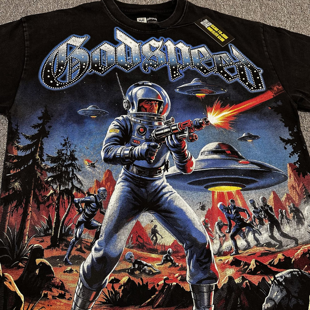 Godspeed Astronaut UFO Graphic T-Shirt ¡ª detail