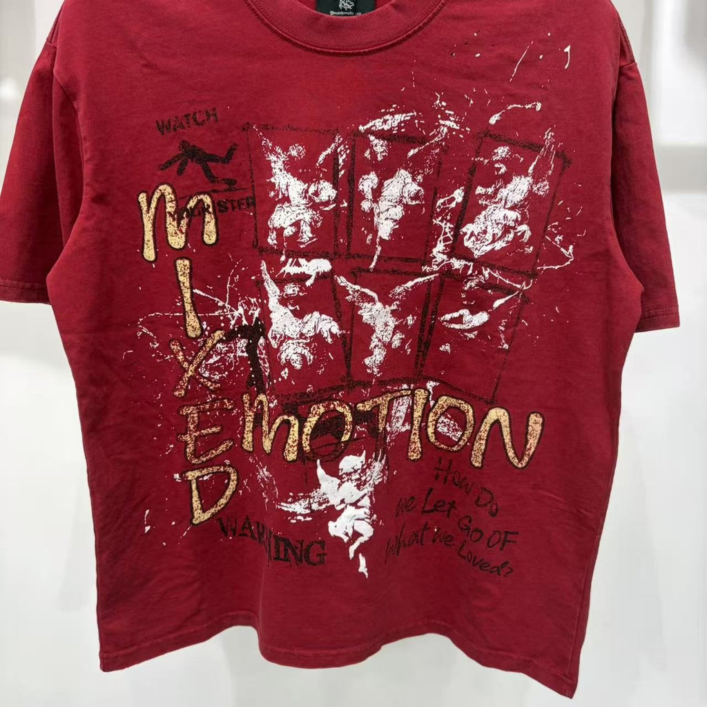 Mixed Emotion Warning Graphic Short-Sleeve T-Shirt ¡ª front