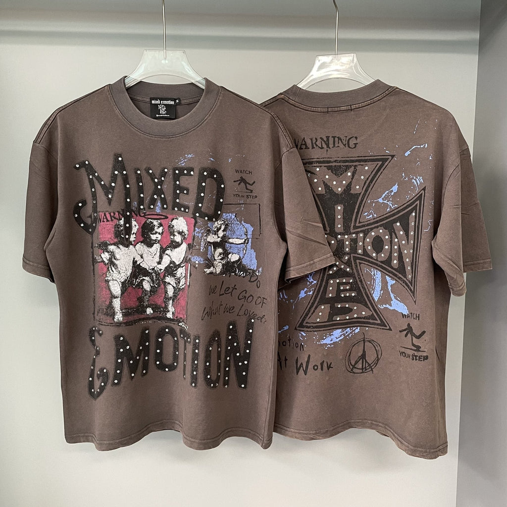 Mixed Emotion Warning Graphic Short-Sleeve T-Shirt ¡ª context