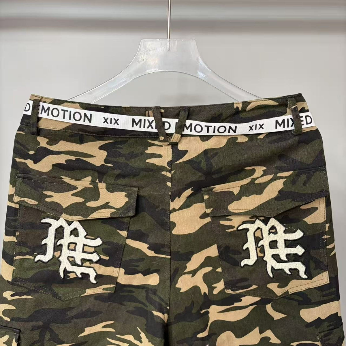 Mixed Emotion Camouflage Cargo Pants ¡ª detail
