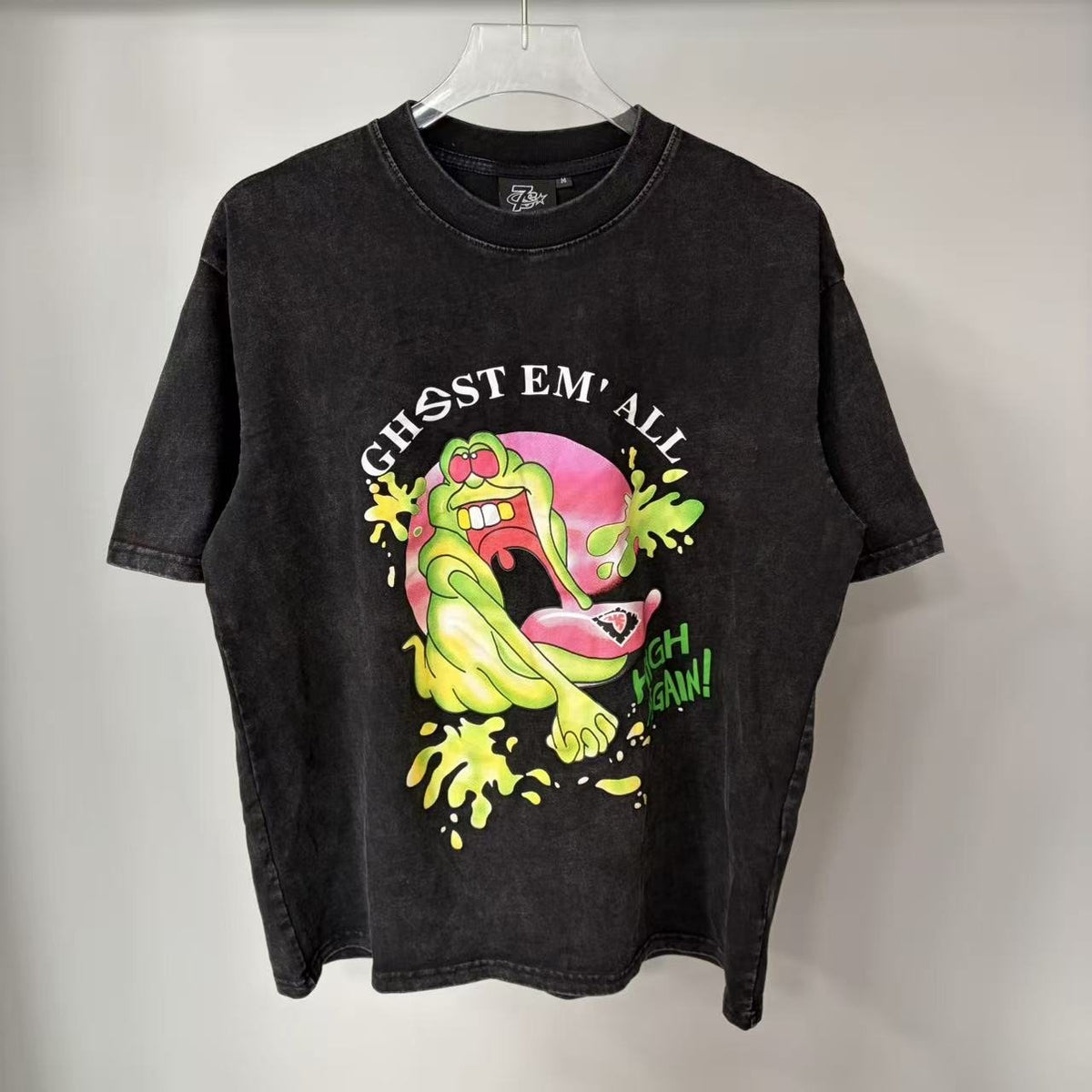 TRIPLE SEVENS Charcoal Ghost Graphic T-Shirt ¡ª front