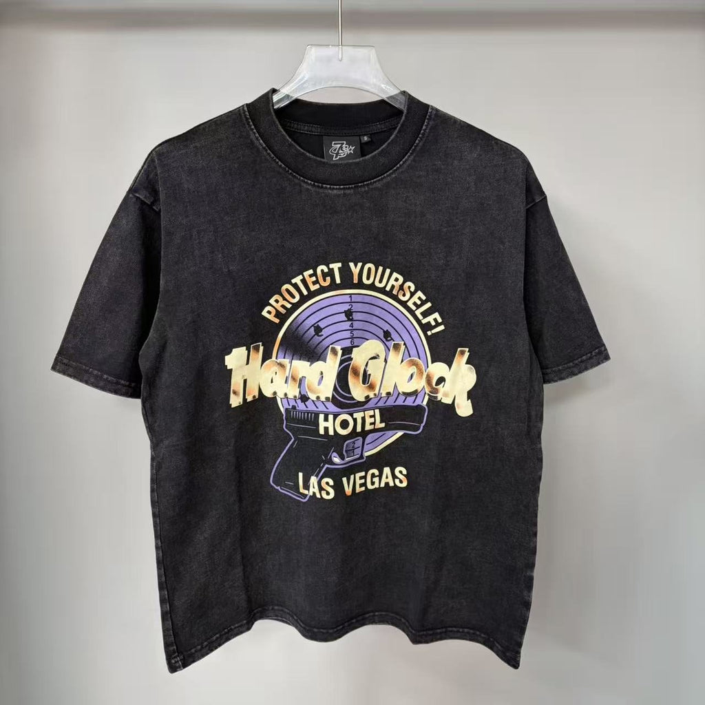 TRIPLE SEVENS Hard Glock Hotel Las Vegas Washed Graphic T-Shirt ¡ª hero